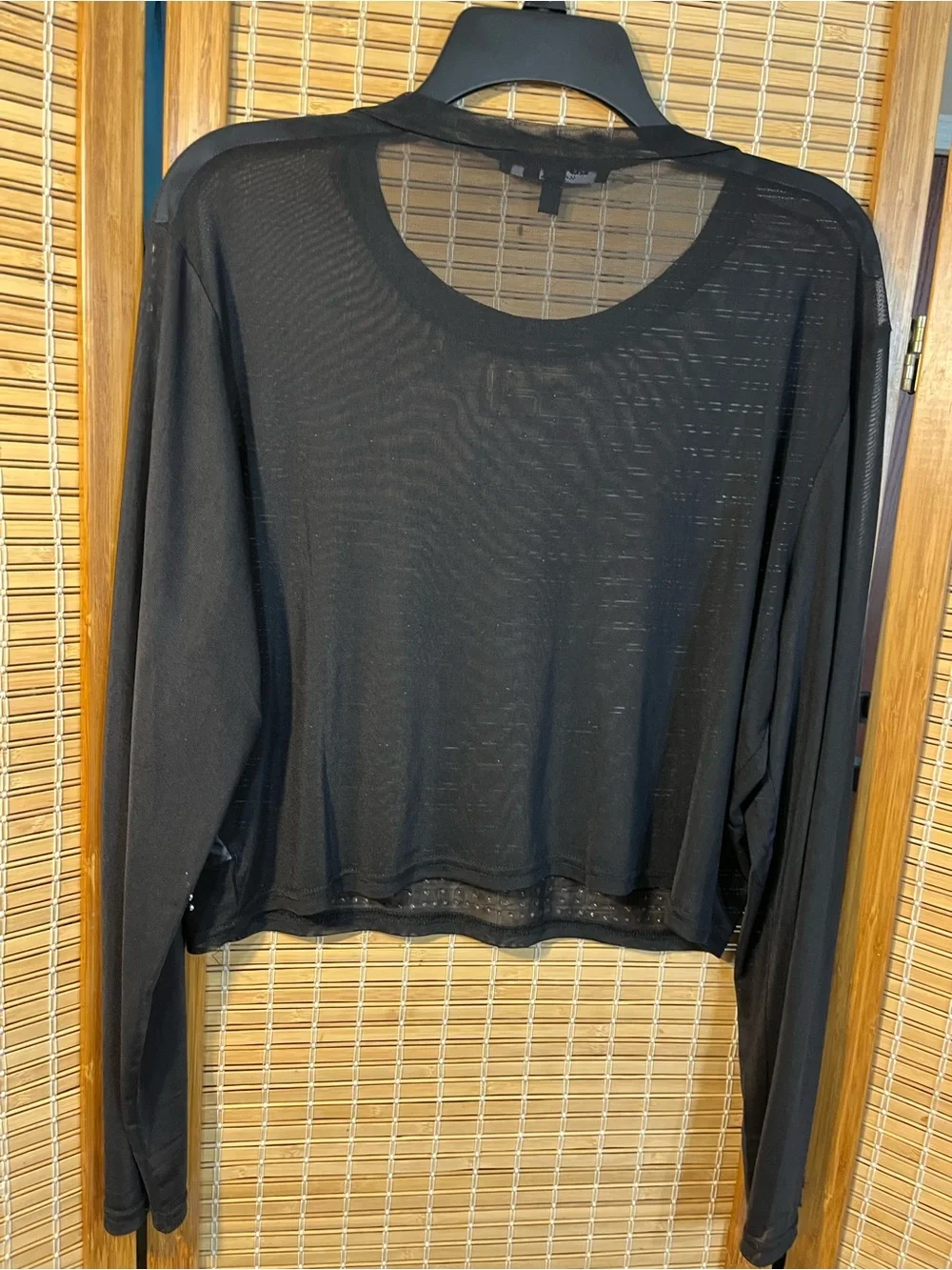 Love Love Yourself 83 sheer black mesh crop top detailed sz 1Xl